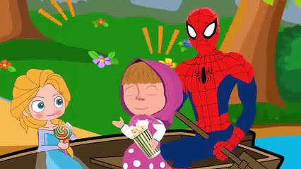 Masha Crying. Masha Attacked By Ferocious Piranha Spiderman And Frozen Elsa