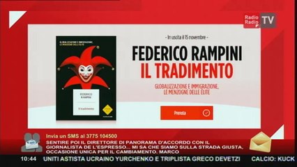 Un Giorno Speciale - Federico Rampini (autore libro "Il Tradimento") - 18 novembre 2016