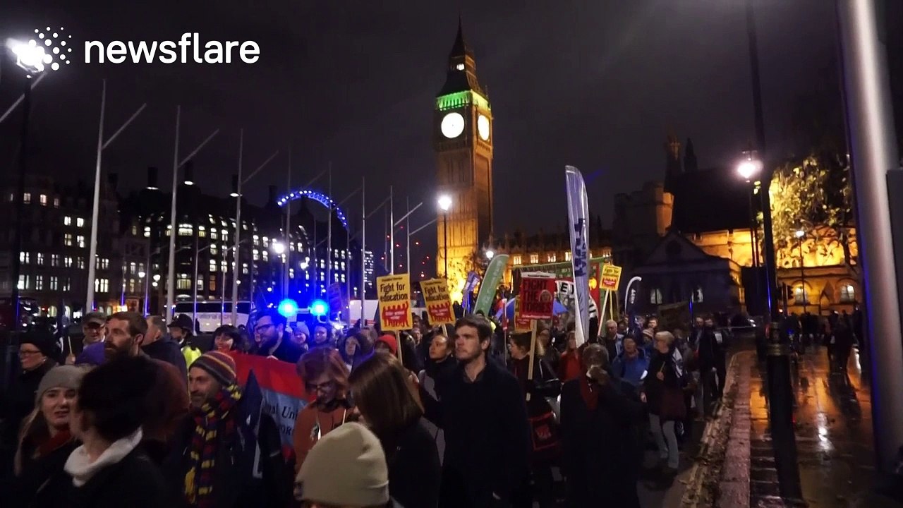 Protest against education cuts in London, UK