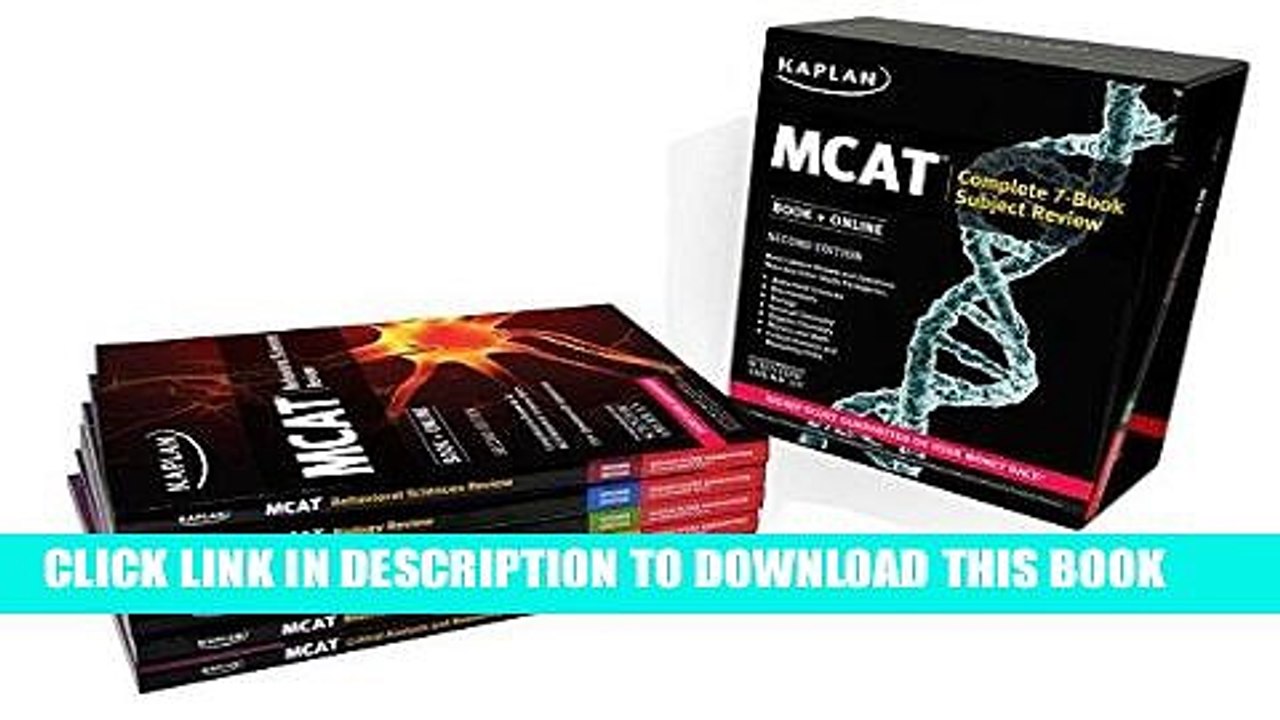 [PDF] FREE Kaplan MCAT Complete 7-Book Subject Review: Book + Online (Kaplan Test Prep) [Read]