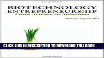 Best Seller Biotechnology Entrepreneurship from Science to Solutions -- Start-Up, Company