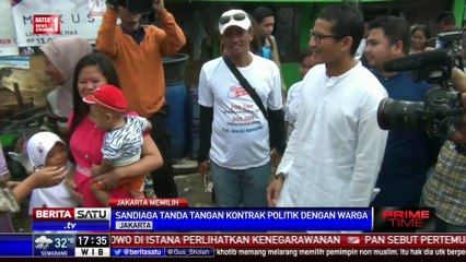 Datangi Muara Angke, Sandiaga Uno Teken Kontrak Politik