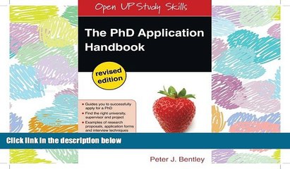 Fresh eBook  The PhD Application Handbook: Revised Edition (Open Up Study Skills)