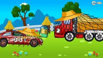 Construction Trucks: Dump Truck, Crane and Excavator building in the City | Cartoons for kids