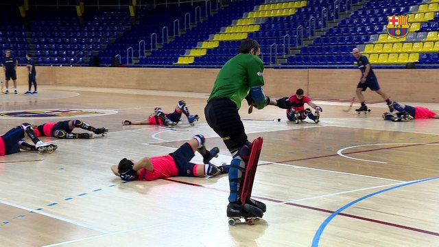 Ricard Muñoz i Xavi Barroso parlen abans del partit amb el LLoret