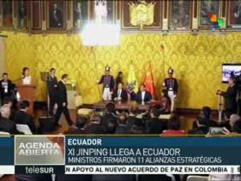 China y Ecuador firman once convenios de cooperación