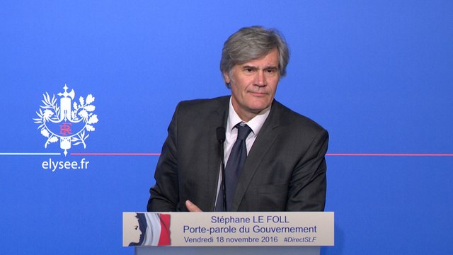Point de presse de Stéphane Le Foll, le 18 novembre 2016