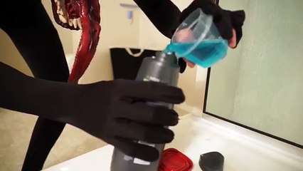 Blue Spiderman Spiderman vs Venom Bath Time Fun In Real Life