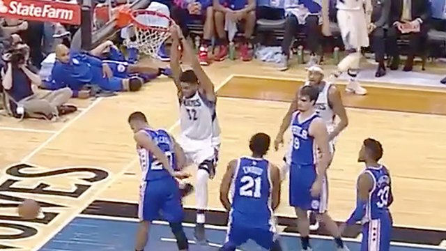 Karl-Anthony Towns Takes Joel Embiid To School With Pump Fake & Dunk