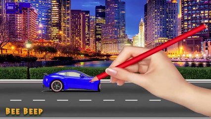 Транспорт для детей, изучаем машины и их звуки, мультфильм