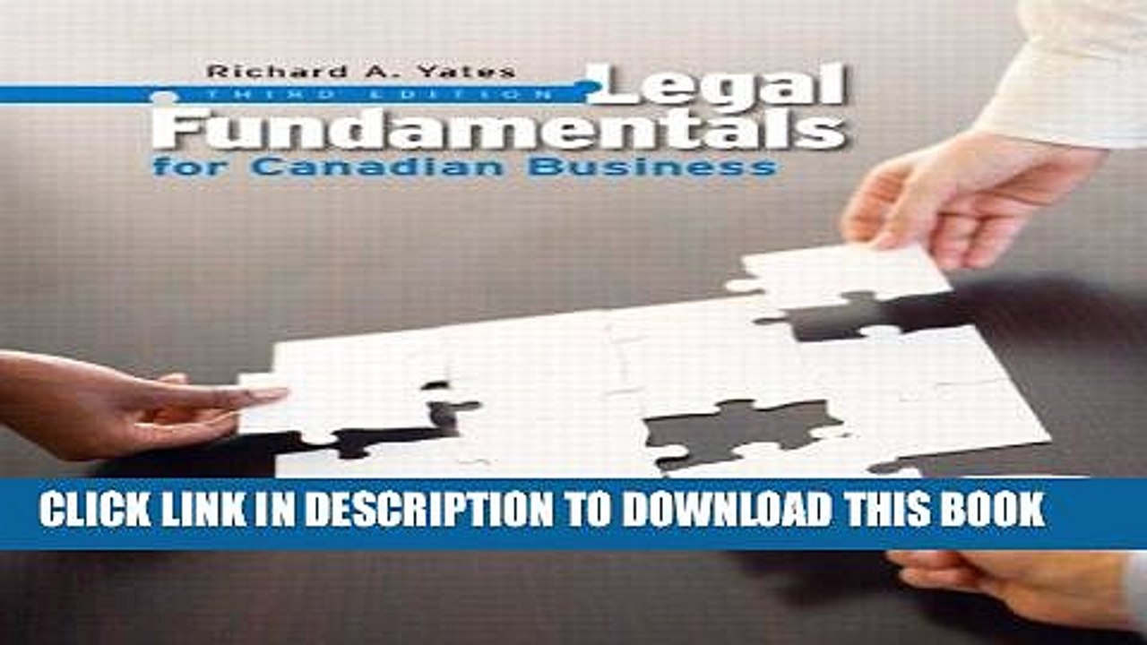 [PDF] Legal Fundamentals for Canadian Business (3rd Edition) Popular Collection