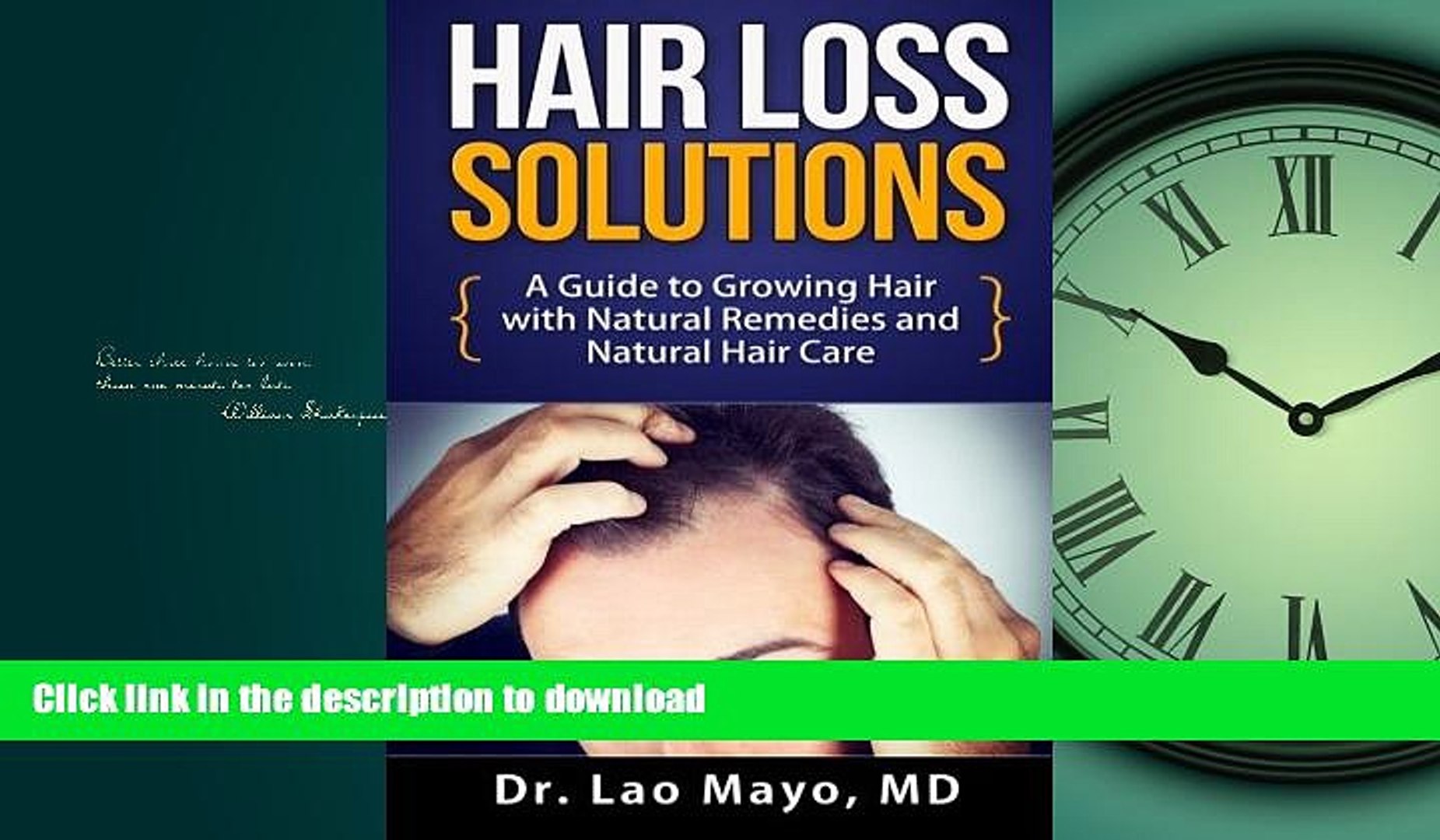 Buy Book Hair Loss Solutions A Guide To Growing Hair With Natural