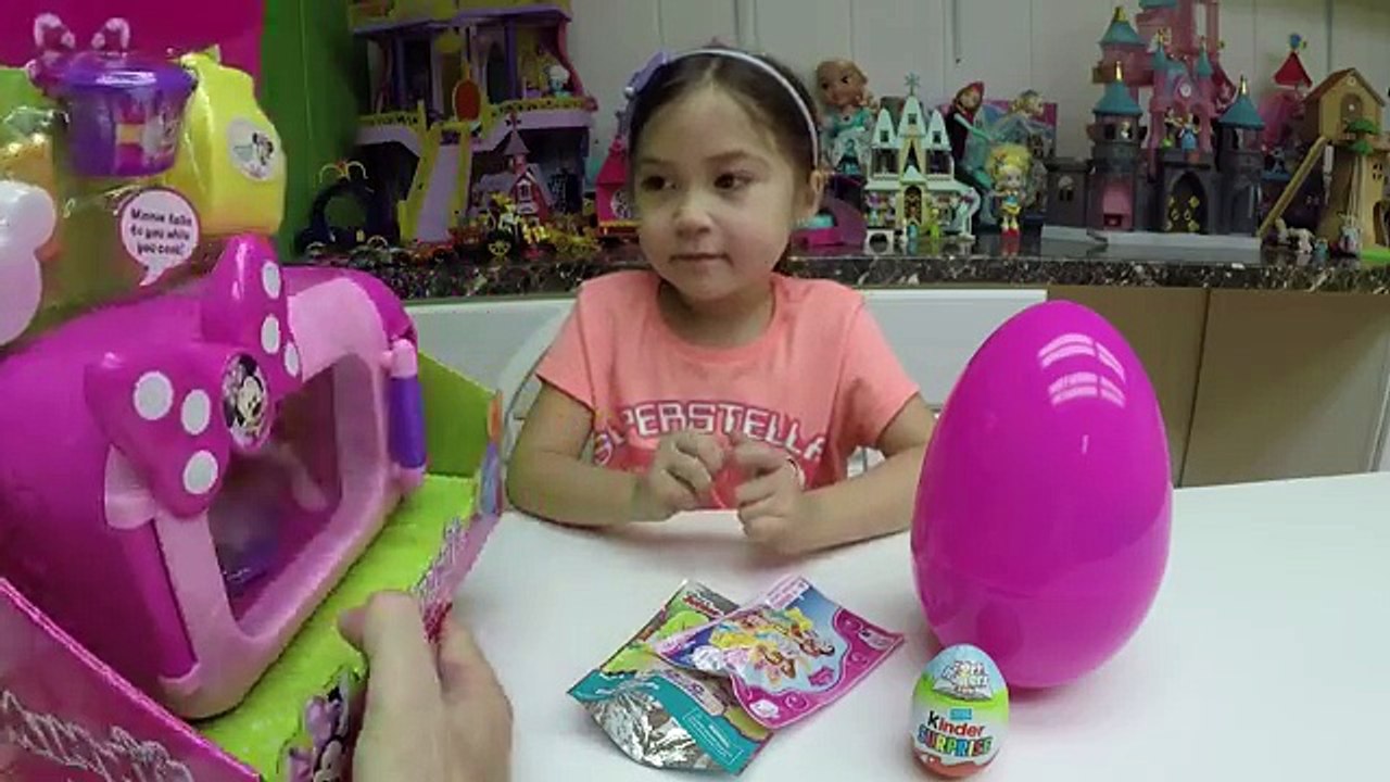MINNIE MOUSE SURPRISE TOYS EGG Marvelous Microwave Kinder Surprise Eggs Palace Pets Doc McStuffins