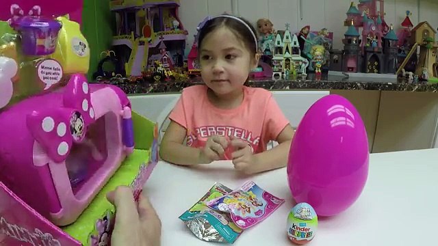 MINNIE MOUSE SURPRISE TOYS EGG Marvelous Microwave Kinder Surprise Eggs Palace Pets Doc McStuffins
