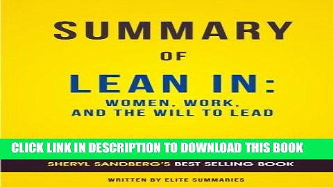 [PDF] Summary of Lean In: by Sheryl Sandberg | Includes Analysis Full Online