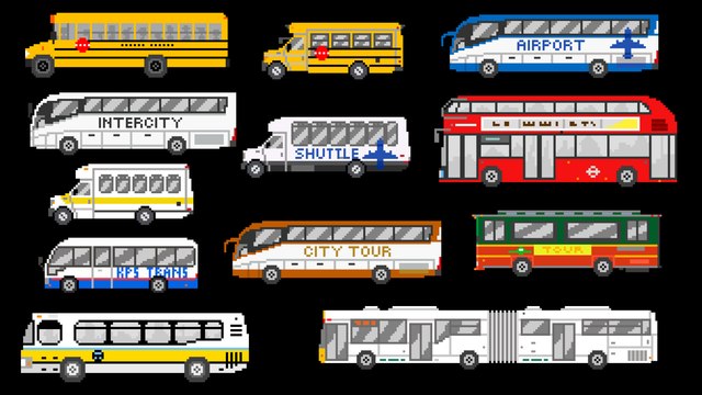 Buses - Street Vehicles - The Wheels on the Bus - The Kids' Picture Show (Fun & Educational)