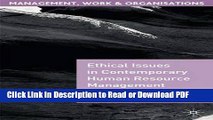 Read Ethical Issues in Contemporary Human Resource Management (Management, Work and Organisations)