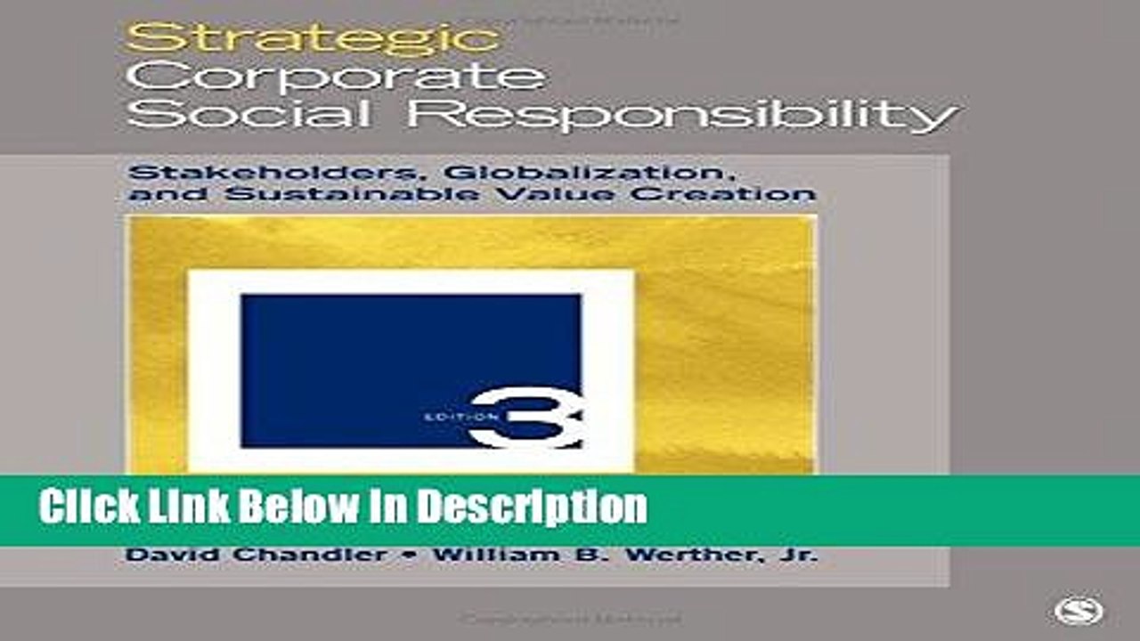 [Download] Strategic Corporate Social Responsibility: Stakeholders, Globalization, and Sustainable