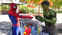 Spiderman Frozen Elsa vs Maleficent Trap w Hulk Olaf Candy Bubble Gum Superhero fun