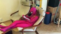 Spiderman & Pink Spider Girl & Spider Baby Funny Superheroes in Real Life
