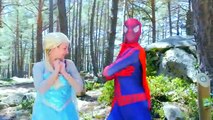 Frozen Elsa Loses her Dress V Joker w/ Spiderman PeppaPig Fun Superhero! Peppa Pig Toys in Real Life