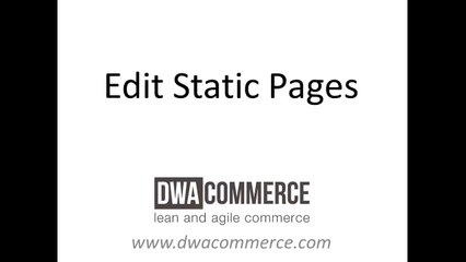 Edit Static Pages - DWACOMMERCE