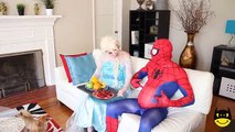 Frozen Elsa Bad Baby TRAPS SPIDERMAN! vs Joker vs Pink Spidergirl Poop Funny Superhero Video