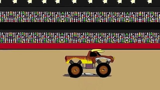 Kartun Animasi Anak 3D Mainan  Mobil Truck Monster Besar 