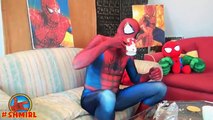Frozen Elsa Pink Spidergirl with Spiderbaby Twins vs Spiderman Superhero Fun In Real Life SHMIRL