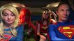Superhero Car Dance Superman vs Supergirl vs Wonder woman vs Poison ivy in Real life!