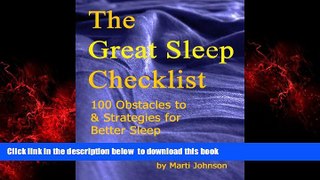 liberty book  The Great Sleep Checklist: 100 Obstacles to   Strategies for Better Sleep (The Great