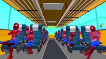 Spiderman Ironman Batman Cartoons Wheels On The Bus Go Round And Round Nursery Rhymes for Children