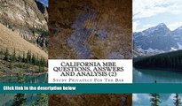 Books to Read  California MBE Questions, Answers and Analysis (2): Analyzed MBE Questions and
