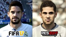 FIFA 17 vs PES 2017 REAL MADRID Face Comparison (Ronaldo, Bale, Ramos)