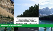 Books to Read  Answers and explanations: Multi choice law school questions Paperback version!!:
