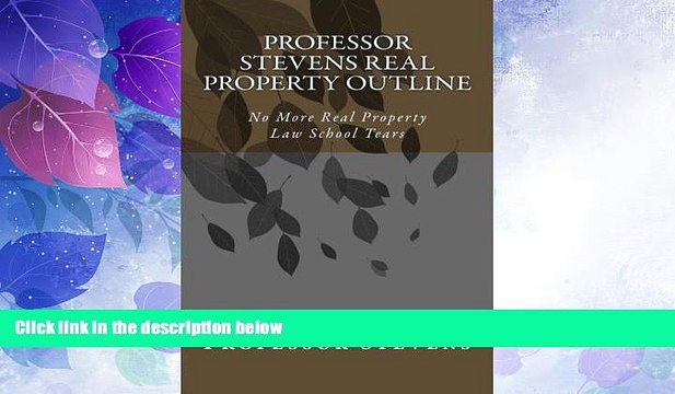 Deals in Books Professor Stevens Real Property Outline: No More Real Property Law School Tears