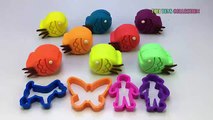 Learn Colours with PLAY DOUGH FISH THE FIGURES, BUTTERFLY Molds Fun Creative For Kids