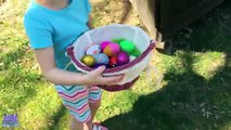 30 SURPRISE EGGS! Easter Egg Hunt in the Pirate Ship Playground Park for Kids W/ Fun Facto