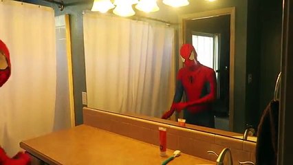 Spiderman vs Venom Bath Time in Real Life Superhero Movie