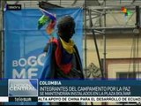 Alcalde de Bogotá presiona para desalojar el campamento por la paz