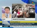 Perú: se registran fuertes protestas contra Cumbre APEC