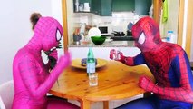 FROZEN ELSA VS JOKER & SPIDERBABY!! Spiderman vs Maleficent FREAK w/ Pink Spidergirl & Superheroes