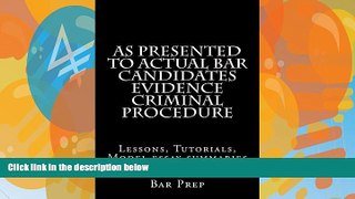 Big Deals  As Presented To Actual Bar Candidates Evidence Criminal Procedure: Law school books /