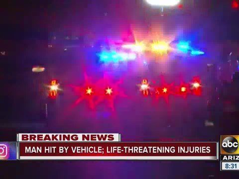 Man in critical condition after being hit by a car in Peoria Saturday morning