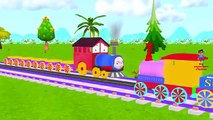 Train For Children Video | Learning Wild Animals Names & Animals Sounds | Finger Family Rhymes