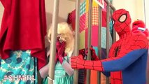 Frozen Elsa Loses Her Hair w Spiderman Pink Spidergirl Prank Superhero Fun