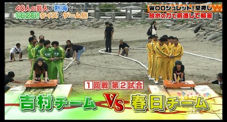 【矢口の谷間】お尻は初めて…強烈放水で前進してクイズ！【ｵｰﾙ芸人お笑い謝肉祭】