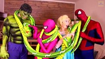 Spiderman & Frozen Elsa - SPIDERS & SNAKES Attack! Joker Maleficent Superhero Fun in Real Life :)
