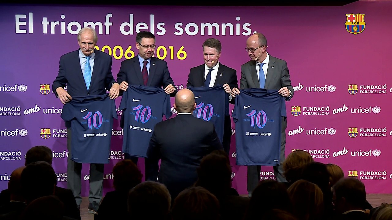 Acto institucional UNICEF con Bartomeu