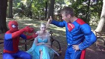 Bad Spiderman sneezed with webs on Frozen Elsa. Superheroes in real life with Best SuperHero TV